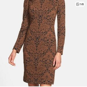 Vince Camuto sweater dress with leather neckline